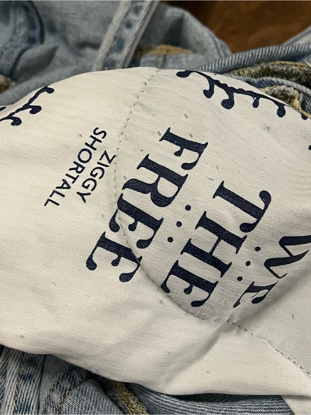 Free People We The Free Ziggy Shortalls Large 100% Cotton Blue Jean Overalls - Picture 11 of 14